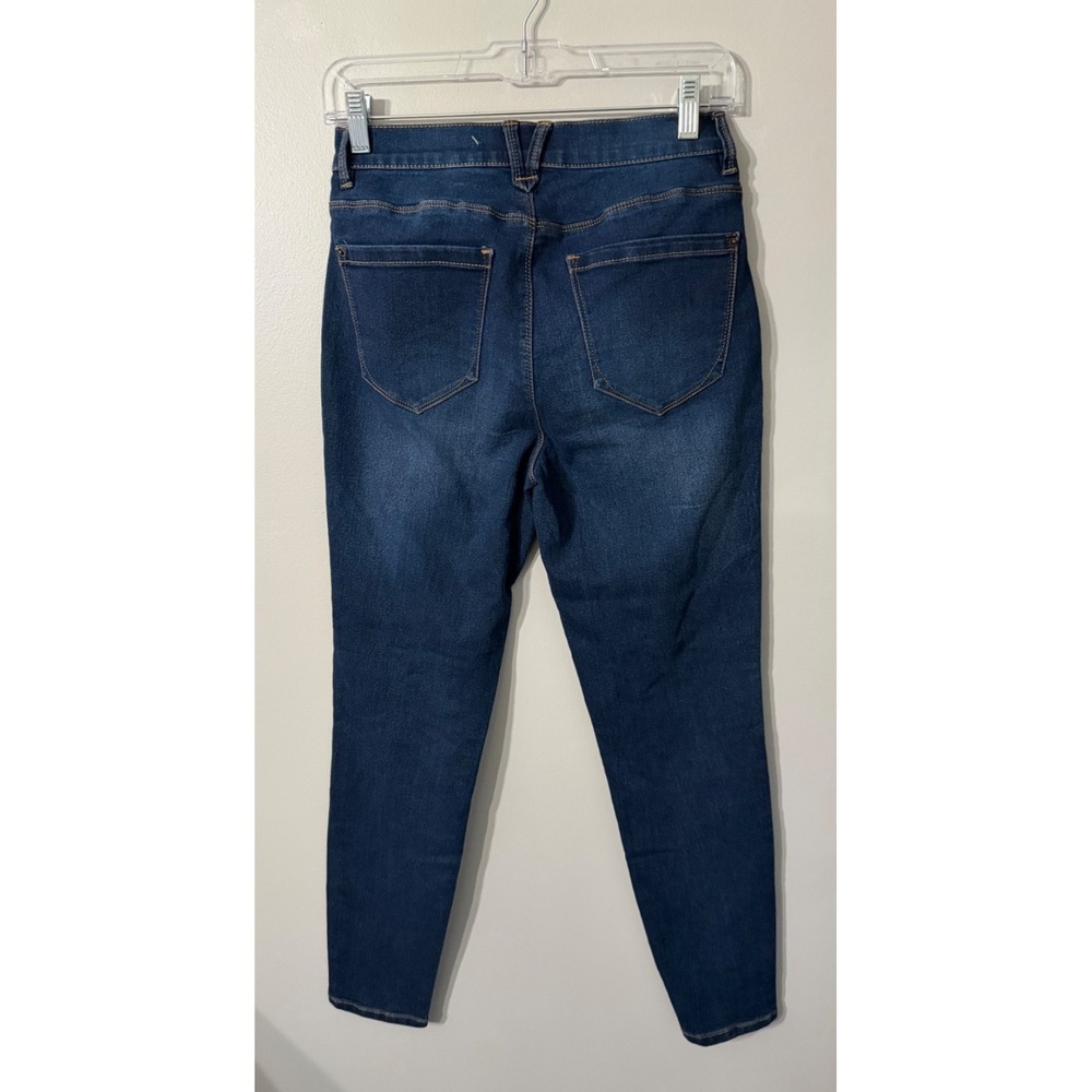 Curve Appeal Essential Skinny Jeans Womens 4/27 High Rise Stretch Dark Wash - Picture 2 of 8